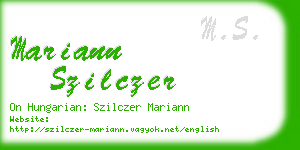 mariann szilczer business card